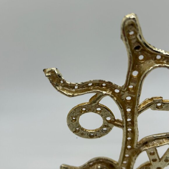 Vintage 1960s Earring Tree Torino Gold-tone LOVE Tree Figurine Gold-tone Display - Picture 15 of 16